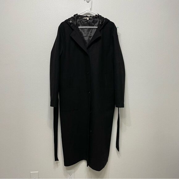 Mia Melon Satin-Lined Waterproof Wool Jacket Hooded - Jessica Black Size Large - Picture 1 of 11